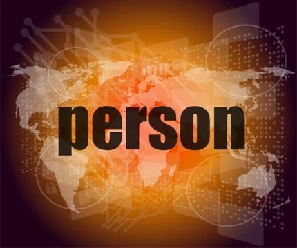 Person word on digital touch screen Stock Illustration