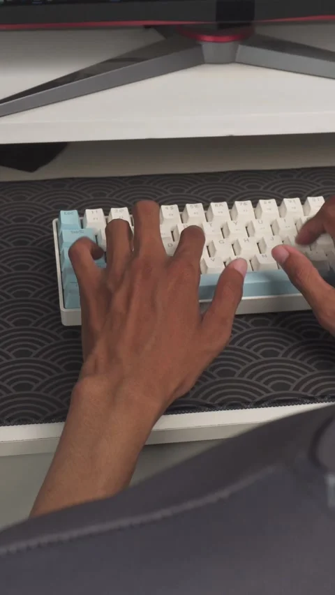 Person work with keyboard on desk Stock Footage 276716839