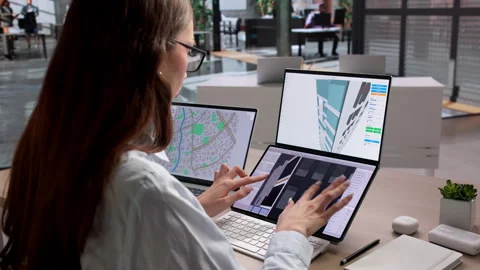 Person Working On 3D Digital Design Model Showing New Technology Stock Footage 334927629