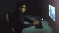 The person working with a 3d manipulator in a computer. night time 4k or 4k+ Resolution