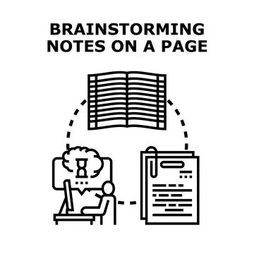 Person working, brainstorming ideas, making notes 스톡 일러스트
