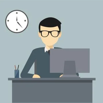 Person working on a computer Illustrazione stock