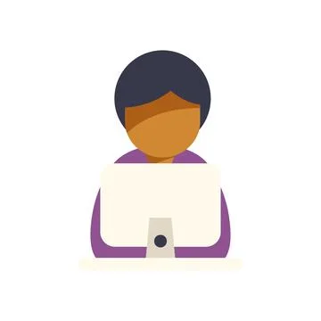 Person working at computer in an office environment Stock Illustration