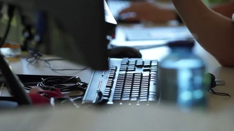 Person working on computer at office Stock Footage 77812084