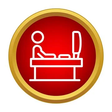 Person working at computer in office workspace icon Illustrazione stock