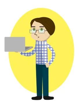 Person working on computer. Programming or coding concept Stock Illustration