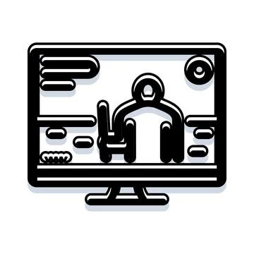 Person working on computer screen with user interface Illustrazione stock