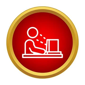 Person working on computer system icon design Illustrazione stock