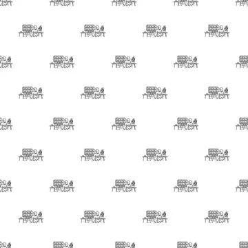 Person working at desk with multiple computer screens pattern Illustrazione stock