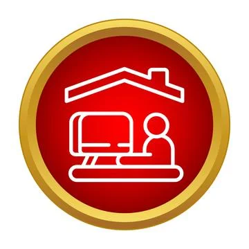 Person working from home with computer, remote work concept イラスト素材