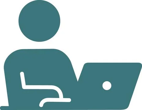Person Working On Laptop Computer Icon Stock-Illustration