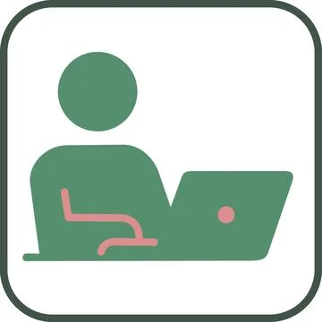 Person working with laptop computer icon symbol Stock Illustration
