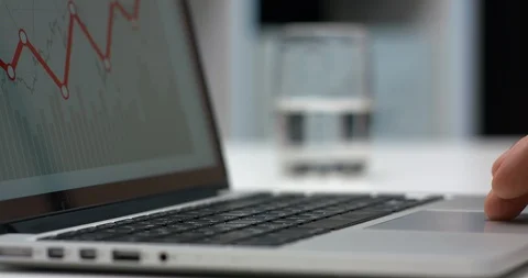 A Person Working On A Laptop Notebook On A White Table Closeup Stock Footage 103554473