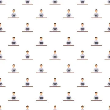 Person working on laptop pattern online remote education Stock Illustration