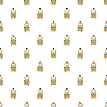 Person working on laptop seamless pattern background 库存插图