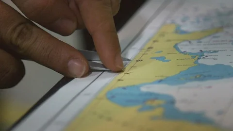 Person working on the map Video stock 94393462