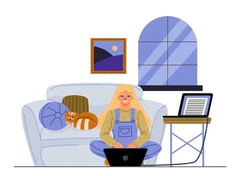 Person working online vector concept Stock Illustration