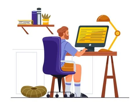 Person working online vector concept Stock Illustration