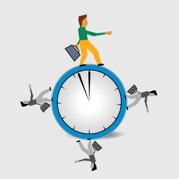 A person working round the clock Stock Illustration