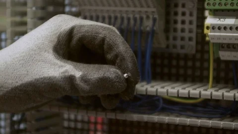 Person works on electrics Video stock 124478046