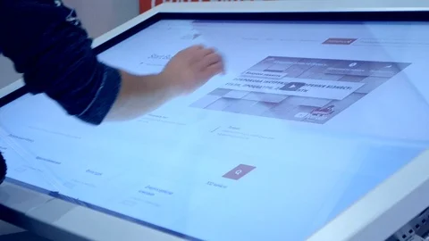 Person works on a large screen sensor 库存影片 99616293