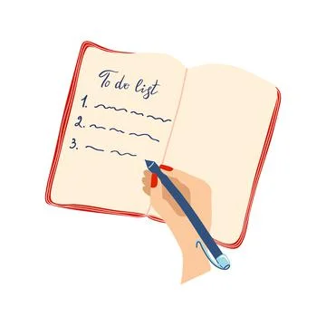 Person is writing a to-do list Stock Illustration
