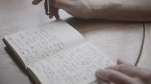 Person Writing in Notebook Stock Footage 235948081