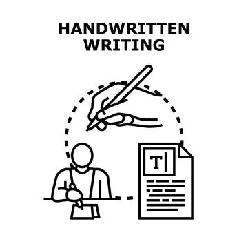 Person writing notes, creating handwritten document concept 库存插图