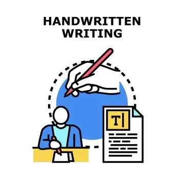 Person writing notes, creating handwritten document concept 库存插图