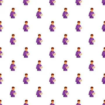 Person writing notes seamless pattern background Stock Illustration
