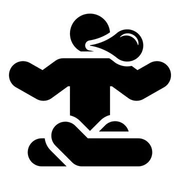 Person in a yoga pose blowing bubble gum icon black color vector illustrati.. Stock Illustration