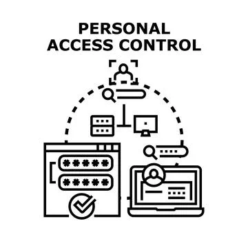 Personal access control providing secure data protection system Stock Illustration