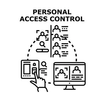 Personal access control system administering user identification Stock Illustration