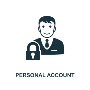 Personal Account icon. Creative element design from icons collection. Pixel p Stock Illustration