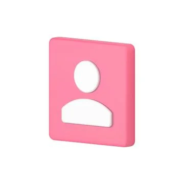 Personal account pink isometric squared button cyberspace avatar new follow.. Stock Illustration