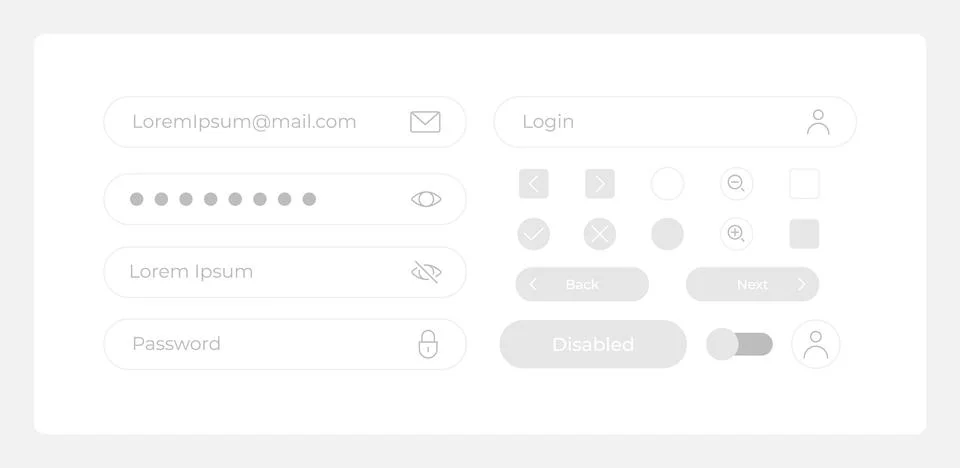 Personal account setting UI elements kit Stockillustratie