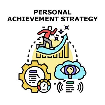 Personal achievement strategy for career development success 库存插图