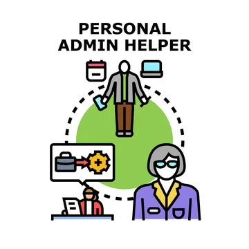Personal admin helper providing business assistance concept Illustrazione stock
