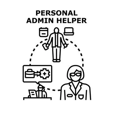 Personal admin helper providing business assistance concept Stock Illustration