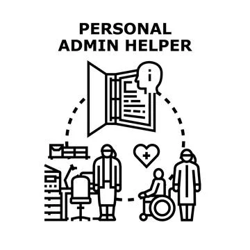 Personal administration helper providing management and support services Stock Illustration