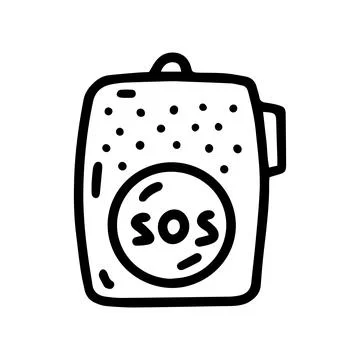 Personal alarm line vector doodle simple icon Stock Illustration