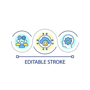 Personal and team cloud storage loop concept icon イラスト素材