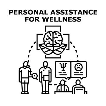 Personal assistance and support for holistic wellness Stock Illustration