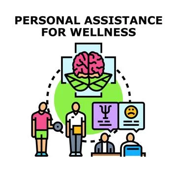 Personal assistance and support for holistic wellness Ilustración de archivo