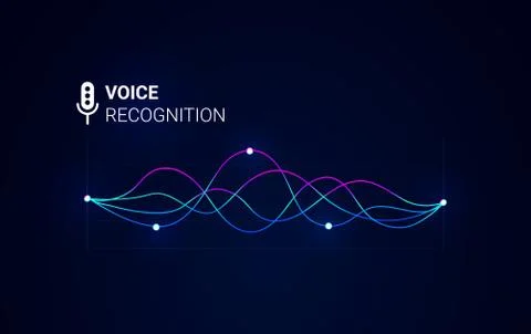 Personal assistant and voice recognition concept. Soundwave intelligent techn Stock Illustration