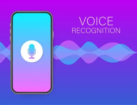 Personal assistant and voice recognition concept gradient vector illustration Illustrazione stock