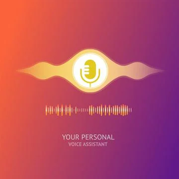 Personal assistant and voice recognition concept Stock Illustration
