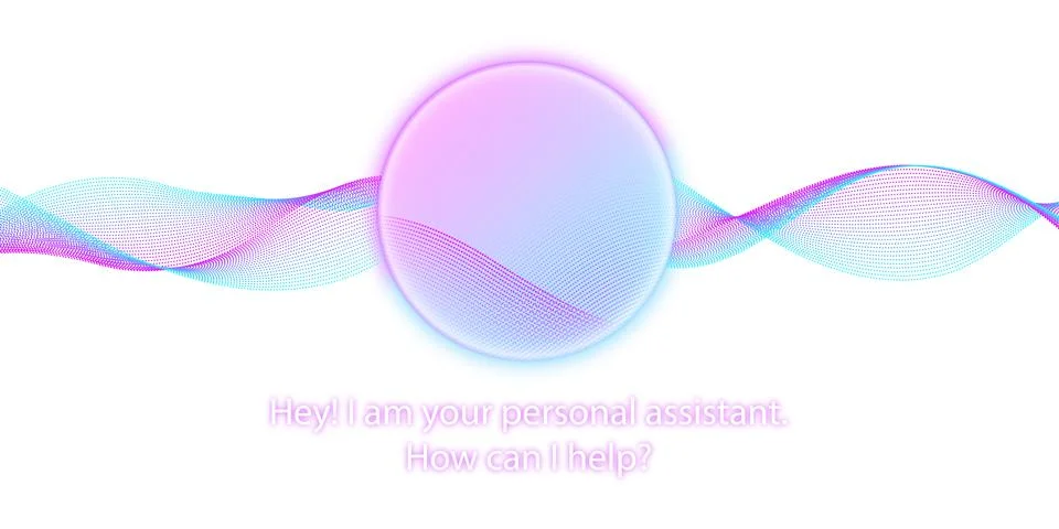 Personal assistant. Artificial intelligence concept. Voice recognition. Sound 스톡 일러스트