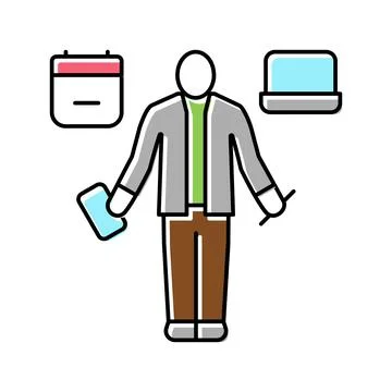 Personal assistant color icon vector illustration Illustrazione stock