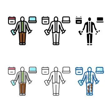 Personal assistant color pack icon vector Stock-Illustration